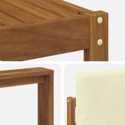 vidaXL Conjunto de sofás de exterior con cojín 7 pcs Natural y crema Hot