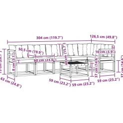 vidaXL Conjuntos De Muebles-Conjunto de sofás de exterior con cojín 7 pcs