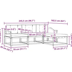vidaXL Conjunto de sofás de exterior 4 pcs Natural y antracita Discount
