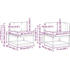 vidaXL Conjunto de sofás de exterior con cojín 8 pcs Natural y crema Hot
