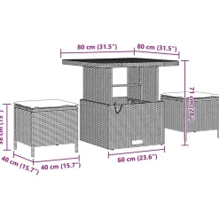 vidaXL Conjunto de sofás de jardín 10 pcs ratán sintético Negro