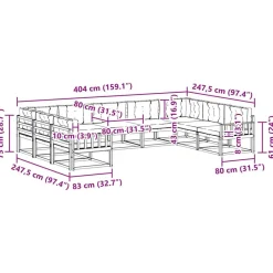vidaXL Conjuntos De Muebles-Conjunto de sofás de exterior 9 pcs Gris Natural y Claro