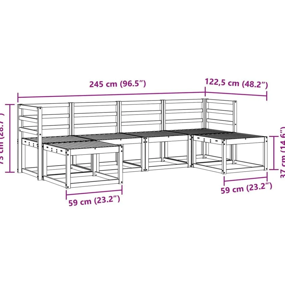 vidaXL Conjuntos De Muebles-Conjunto de sofás de exterior 6 pcs