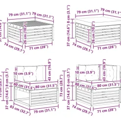 vidaXL Conjunto de sofás de exterior con cojín 9 pcs Natural y beige Hot