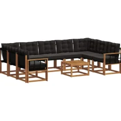 vidaXL Conjuntos De Muebles-Conjunto de sofás de exterior con cojín 10 pcs