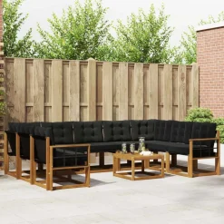 vidaXL Conjuntos De Muebles-Conjunto de sofás de exterior con cojín 10 pcs