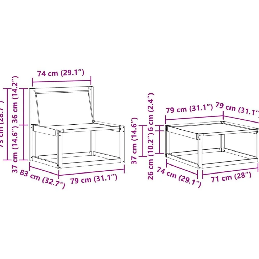 vidaXL Conjunto de sofás de exterior con cojín 4 pcs Natural y negro Online