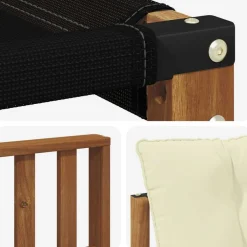 vidaXL Conjunto de sofás de exterior con cojín 9 pcs Natural y crema Hot