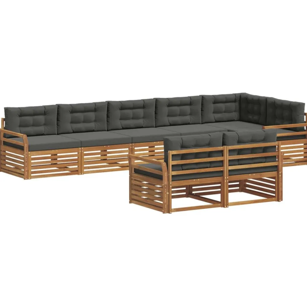 vidaXL Conjuntos De Muebles-Conjunto de sofás de exterior 8 pcs