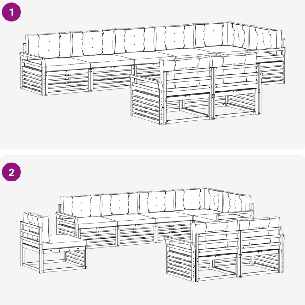 vidaXL Conjuntos De Muebles-Conjunto de sofás de exterior 8 pcs
