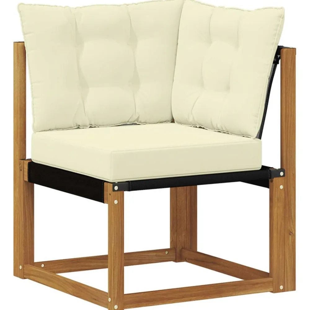 vidaXL Conjunto de sofás de exterior con cojín 6 pcs Natural y crema Clearance
