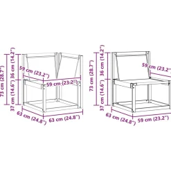 vidaXL Conjunto de sofás de exterior con cojín 6 pcs Natural y crema Clearance