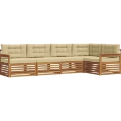 vidaXL Conjuntos De Muebles-Conjunto de sofás de exterior con cojín 5 pcs