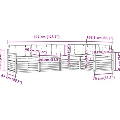 vidaXL Conjuntos De Muebles-Conjunto de sofás de exterior con cojín 5 pcs