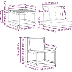 vidaXL Conjunto de sofás de exterior con cojín 5 pcs Natural y crema Sale