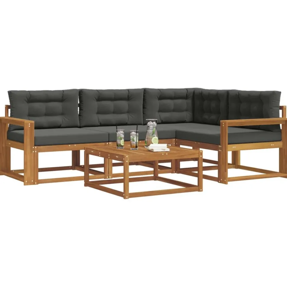 vidaXL Conjuntos De Muebles-Conjunto de sofás de exterior 5 pcs
