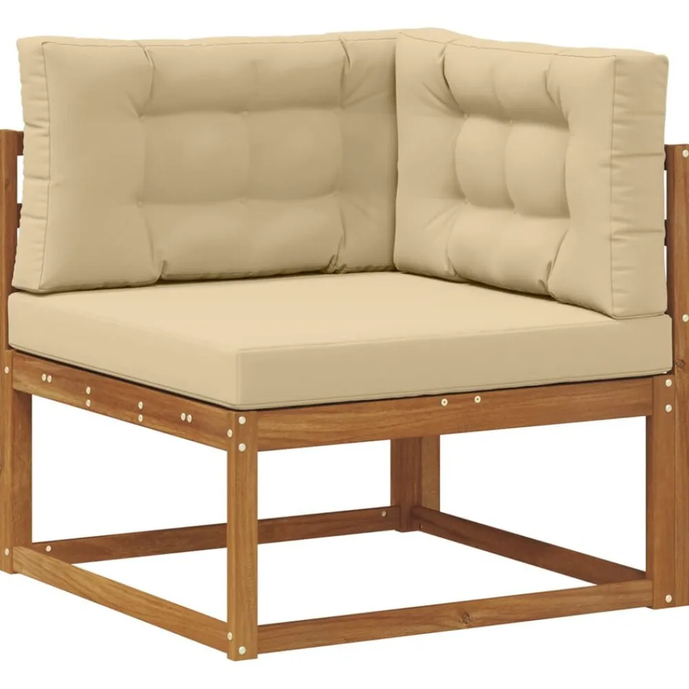 vidaXL Conjunto de sofás de exterior con cojín 7 pcs Natural y beige Best