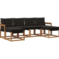 vidaXL Conjuntos De Muebles-Conjunto de sofás de exterior con cojín 6 pcs