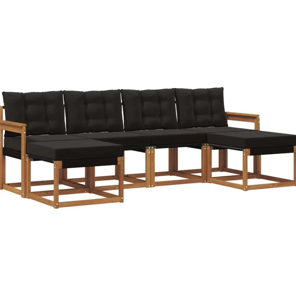 vidaXL Conjuntos De Muebles-Conjunto de sofás de exterior con cojín 6 pcs
