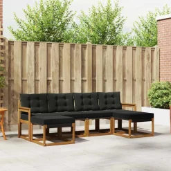 vidaXL Conjuntos De Muebles-Conjunto de sofás de exterior con cojín 6 pcs