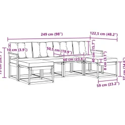 vidaXL Conjuntos De Muebles-Conjunto de sofás de exterior con cojín 6 pcs