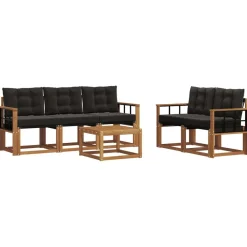 vidaXL Conjuntos De Muebles-Conjunto de sofás de exterior con cojín 6 pcs