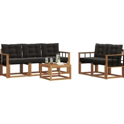 vidaXL Conjuntos De Muebles-Conjunto de sofás de exterior con cojín 6 pcs