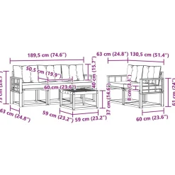 vidaXL Conjuntos De Muebles-Conjunto de sofás de exterior con cojín 6 pcs