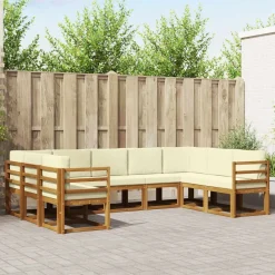 vidaXL Conjuntos De Muebles-Conjunto de sofás de exterior con cojín 9 pcs