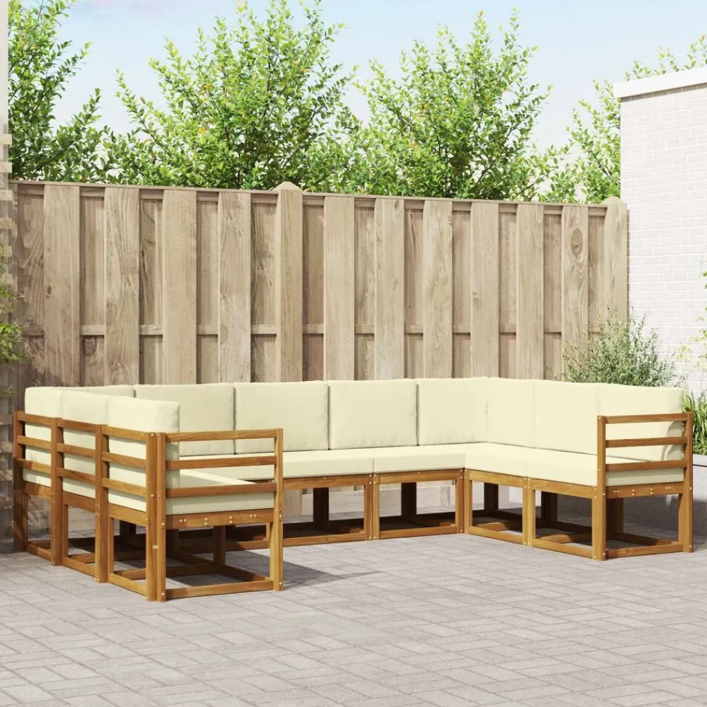 vidaXL Conjuntos De Muebles-Conjunto de sofás de exterior con cojín 9 pcs