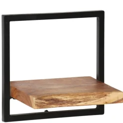 vidaXL Estanterías-Conjunto estantes pared 5 piezas madera maciza acacia y acero