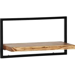 vidaXL Estanterías-Conjunto estantes pared 5 piezas madera maciza acacia y acero