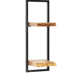 vidaXL Estanterías-Conjunto estantes pared 5 piezas madera maciza acacia y acero