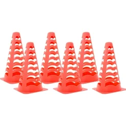 vidaXL Conos de fútbol 6 unidades apilables naranja 13x13x22,5 cm Sale