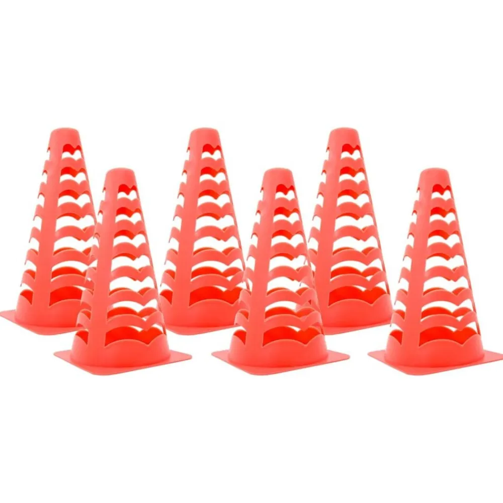 vidaXL Conos de fútbol 6 unidades apilables naranja 13x13x22,5 cm Sale