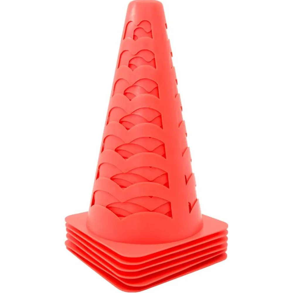 vidaXL Conos de fútbol 6 unidades apilables naranja 13x13x22,5 cm Sale