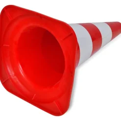 vidaXL Avisos-Conos de tráfico reflectantes 10 unidades rojo y blanco 50 cm