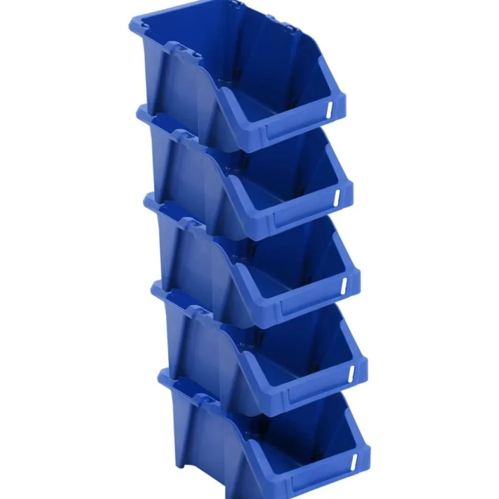 vidaXL Accesorios De Bricolaje-Contenedores almacenaje apilables 103x165x76 mm azul 250 uds