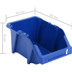 vidaXL Accesorios De Bricolaje-Contenedores almacenaje apilables 103x165x76 mm azul 250 uds
