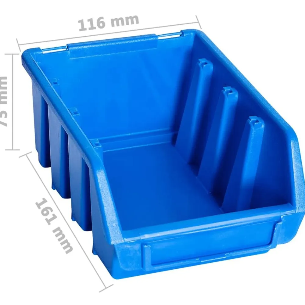 vidaXL Accesorios De Bricolaje-Contenedores de almacenaje apilables 20 unidades plástico azul