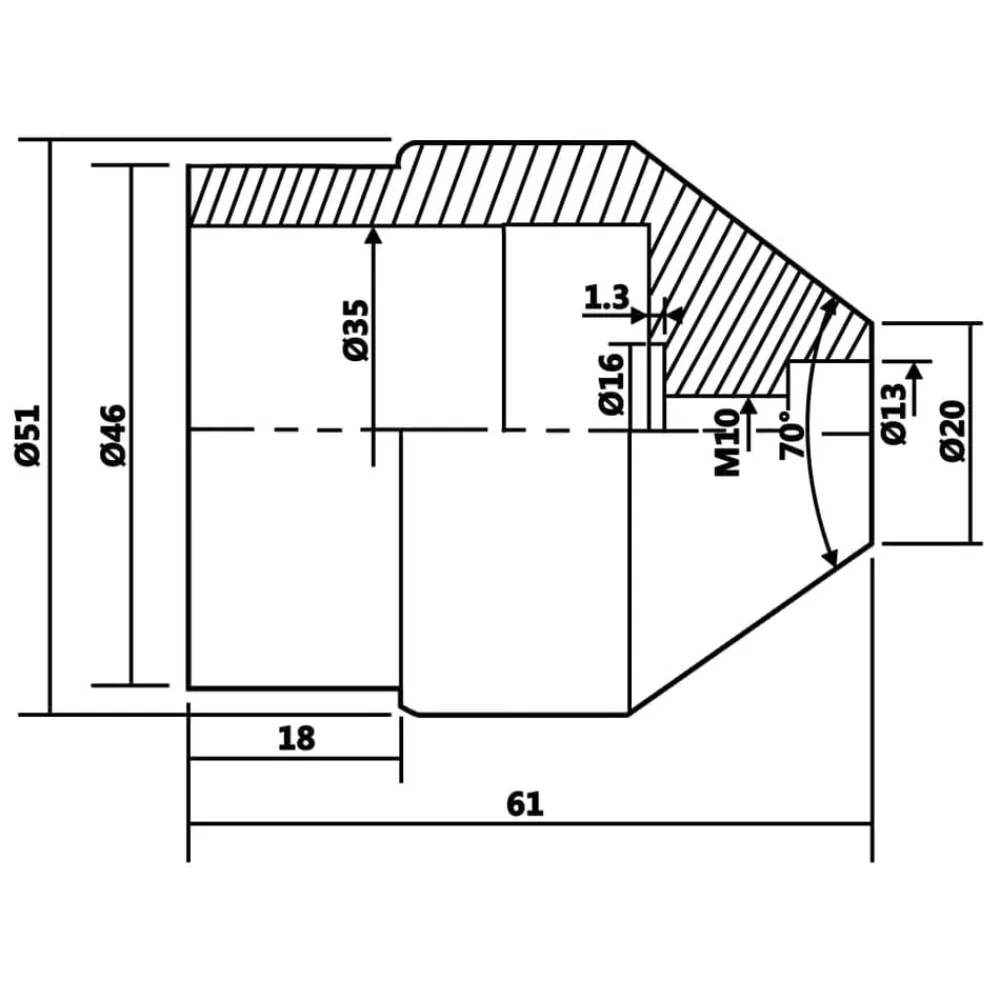 vidaXL Contrapunto rotativo MT2 20 a 51 mm Outlet