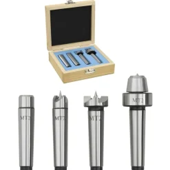 vidaXL Contrapuntos para torno de madera 4 piezas acero MT2 Clearance