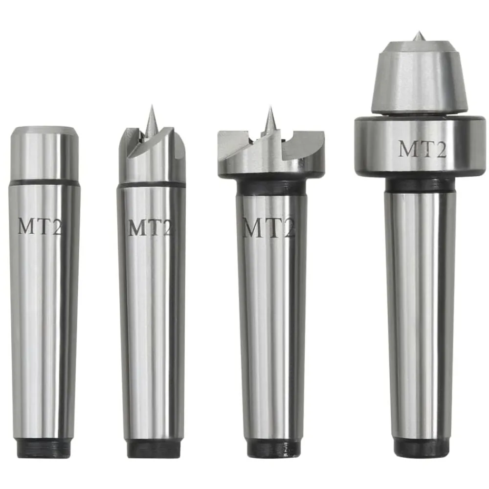 vidaXL Contrapuntos para torno de madera 4 piezas acero MT2 Clearance