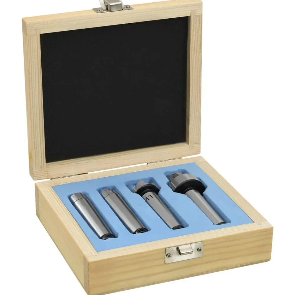 vidaXL Contrapuntos para torno de madera 4 piezas acero MT2 Clearance