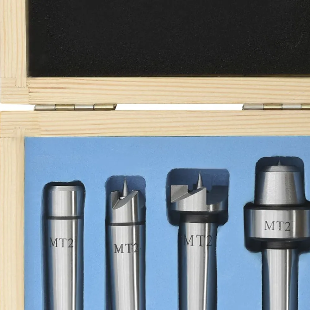vidaXL Contrapuntos para torno de madera 4 piezas acero MT2 Clearance