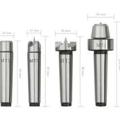 vidaXL Contrapuntos para torno de madera 4 piezas acero MT2 Clearance