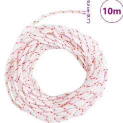 vidaXL Accesorios De Bricolaje-Cordón de arranque nailon blanco y rojo Ø3 mm 10 m