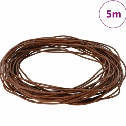 vidaXL Cordón de cuero Marrón Claro Ø1 mm x 5 m Cuero Marr&oacute;n claro Outlet