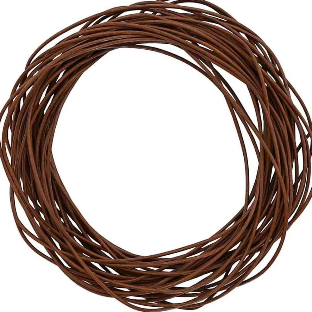 vidaXL Cordón de cuero Marrón Claro Ø1 mm x 5 m Cuero Marrón claro Outlet