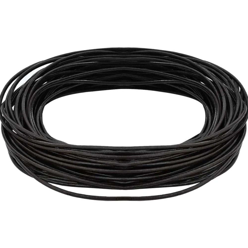 vidaXL Cordón de cuero Marrón Oscuro Ø1 mm x 5 m Cuero Marrón oscuro Discount